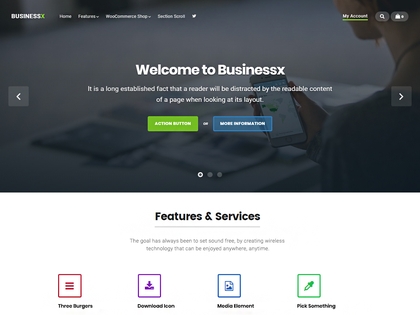 preview image for businessx wordpress theme