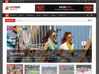 preview image for colornews wordpress theme
