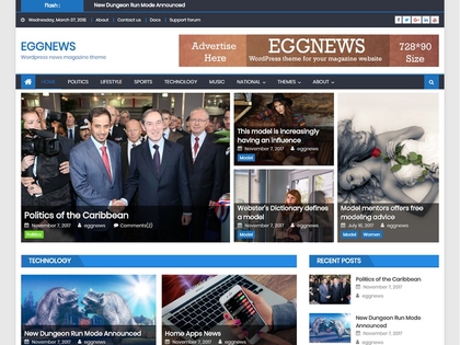 preview image for eggnews wordpress theme