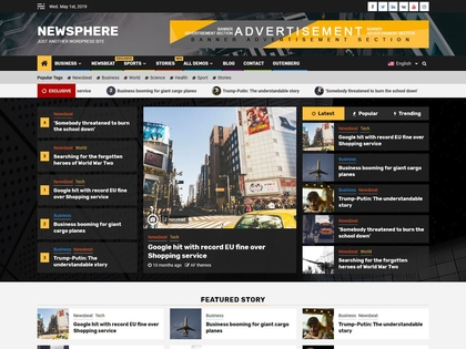 preview image for newsphere wordpress theme