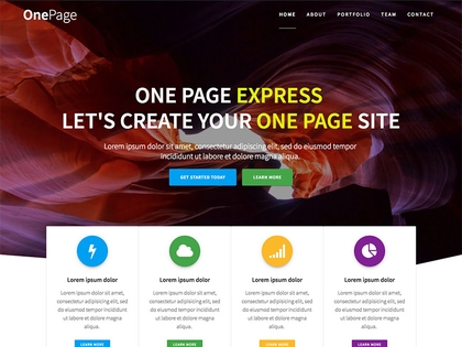preview image for one-page-express wordpress theme
