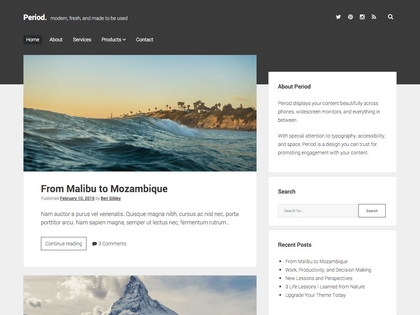 preview image for period wordpress theme
