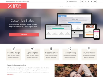 preview image for responsive-brix wordpress theme