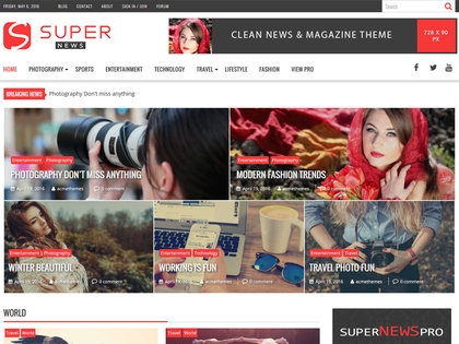 preview image for supernews wordpress theme