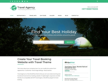 preview image for travel-agency wordpress theme