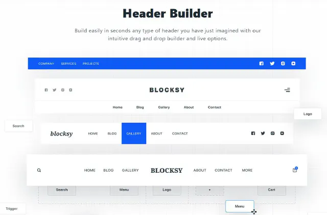 Blocksy Header Builder