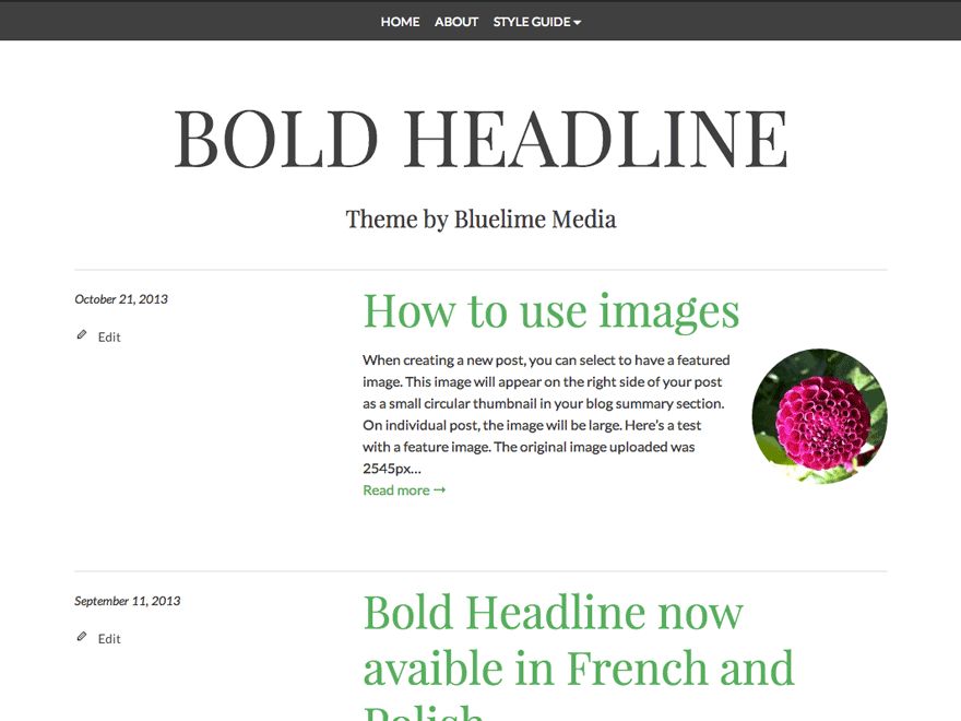 bold-headline free wordpress theme