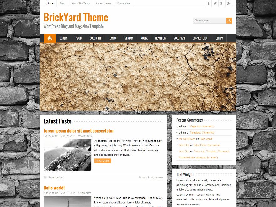 brickyard free wordpress theme