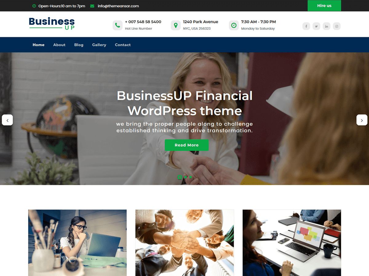 businessup free wordpress theme