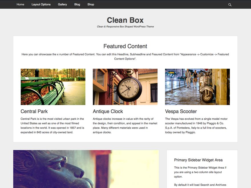 clean-box free wordpress theme