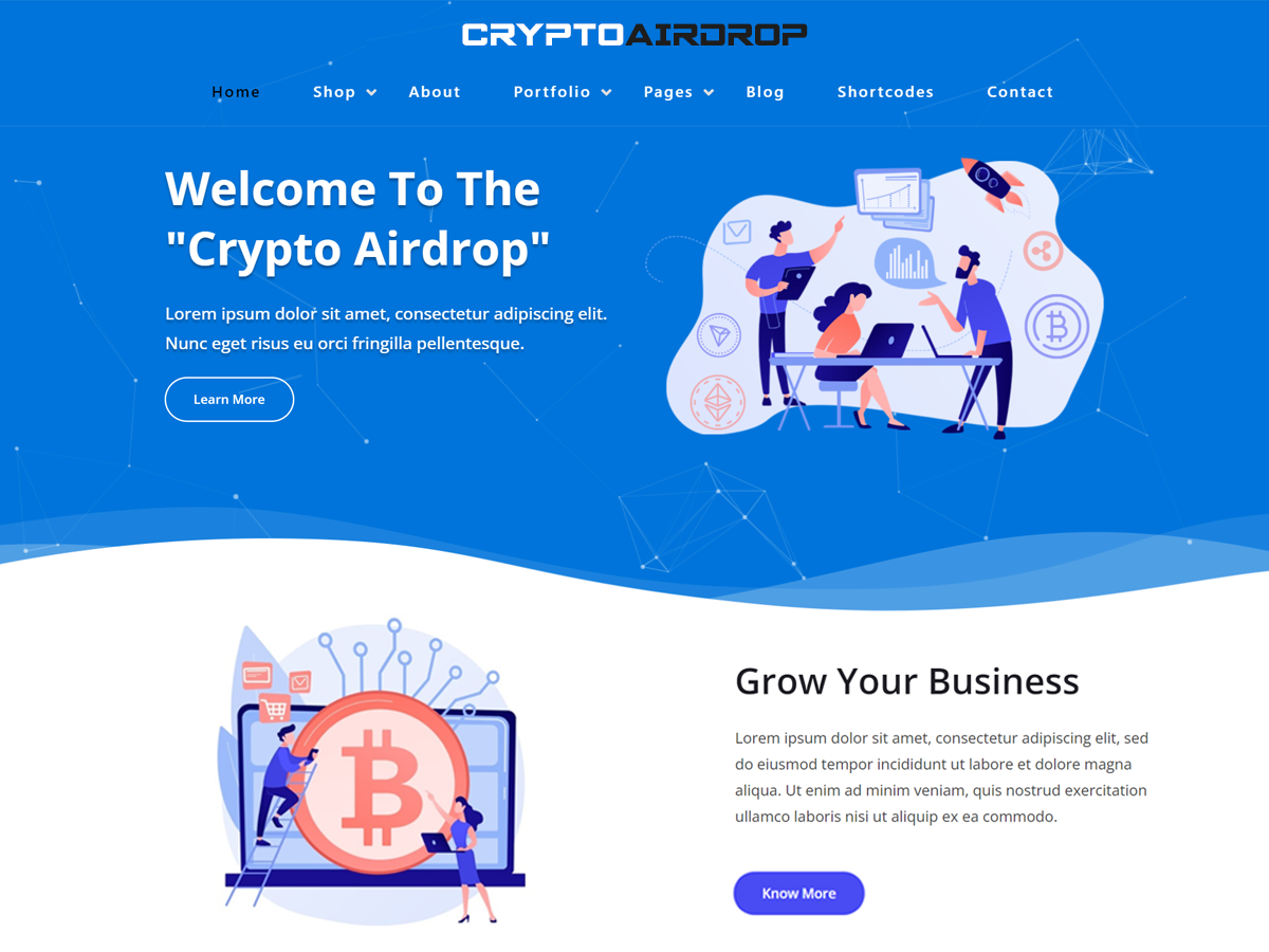 crypto-airdrop free wordpress theme