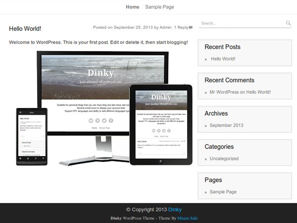 dinky free wordpress theme
