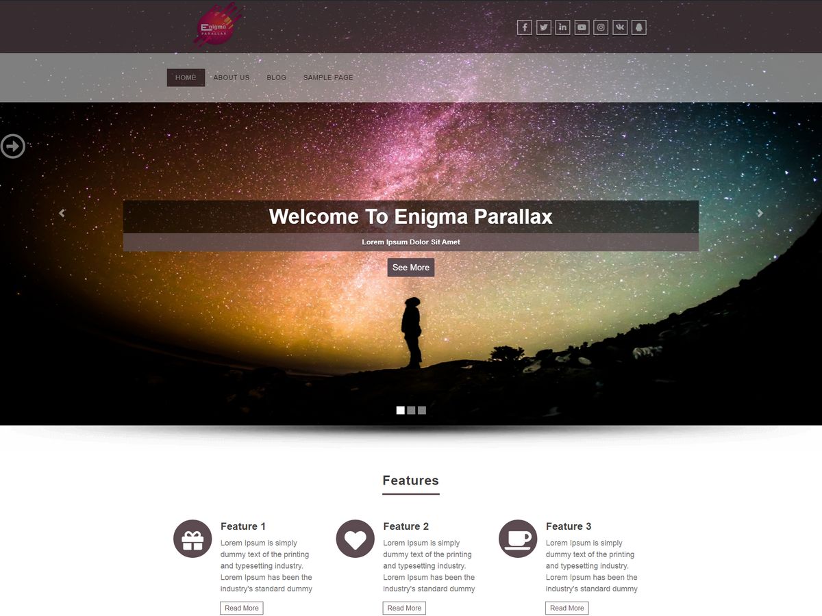 enigma-parallax free wordpress theme