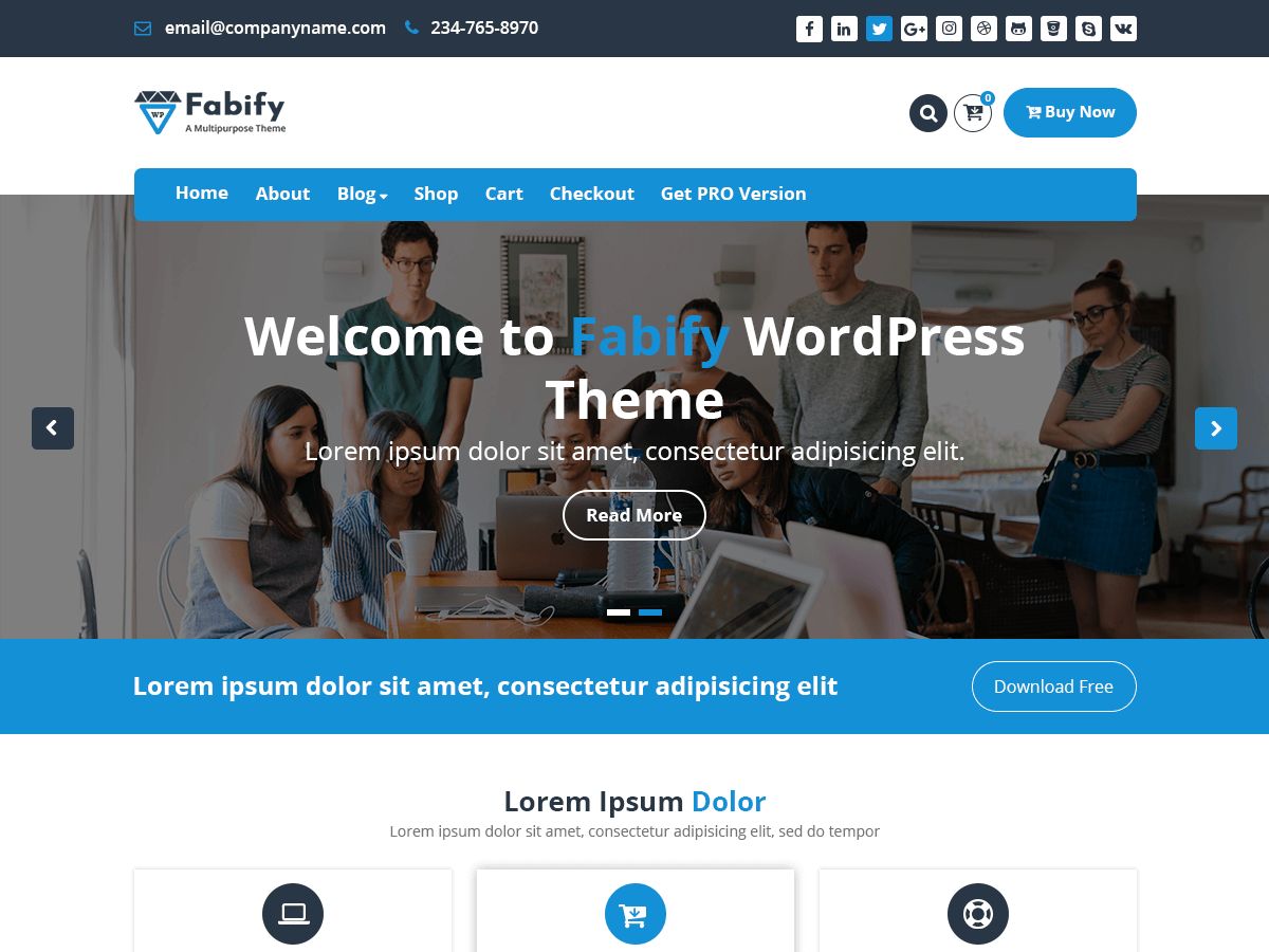 fabify free wordpress theme
