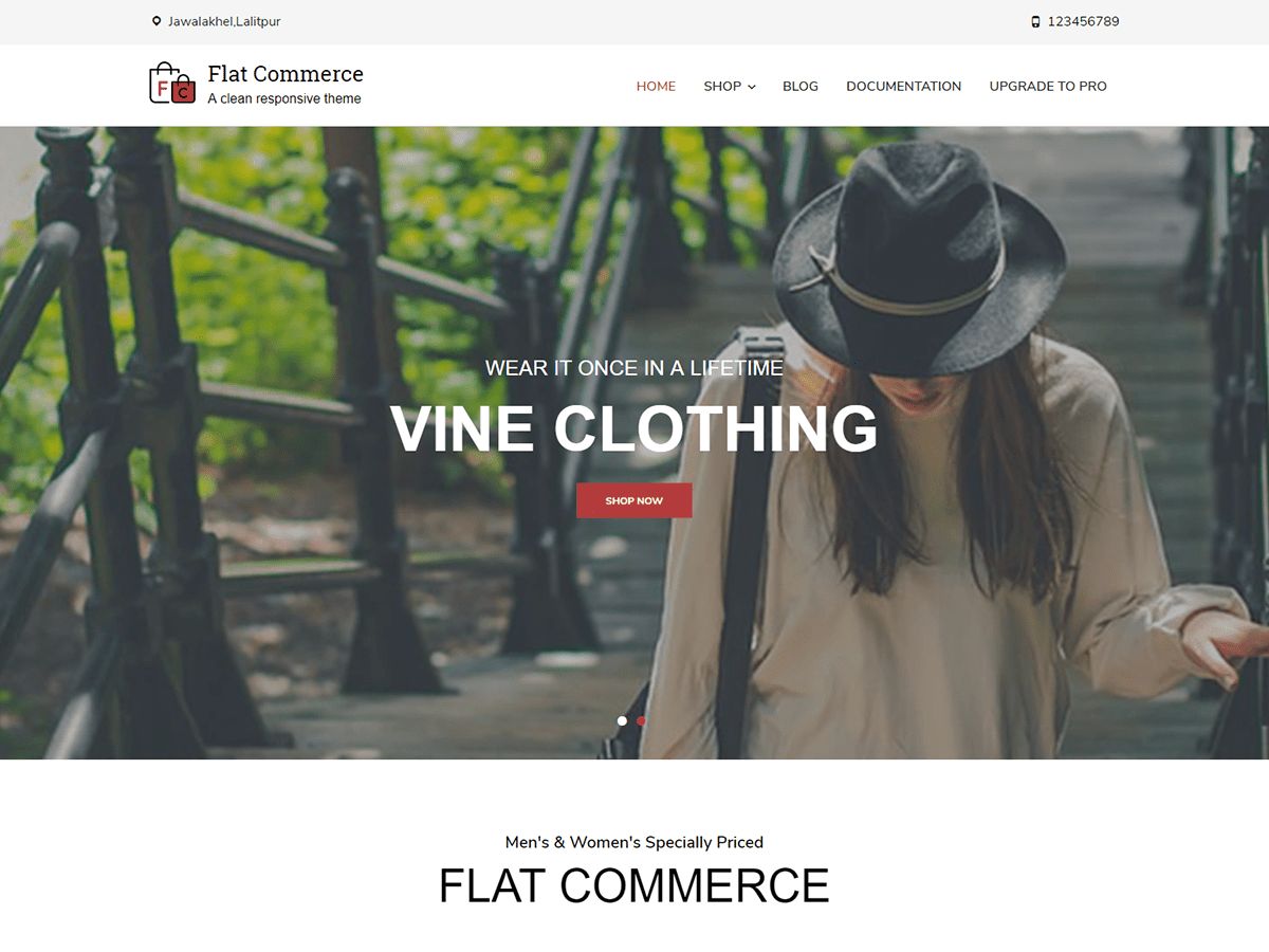 flat-commerce free wordpress theme
