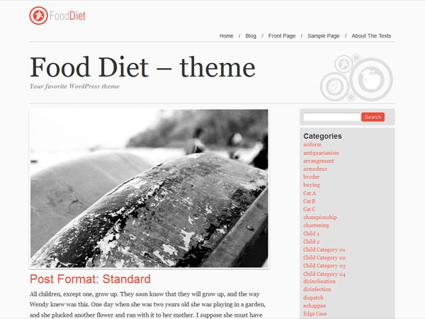 food-and-diet free wordpress theme