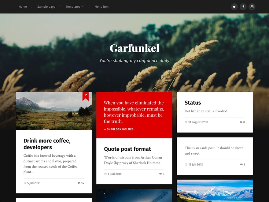 garfunkel free wordpress theme