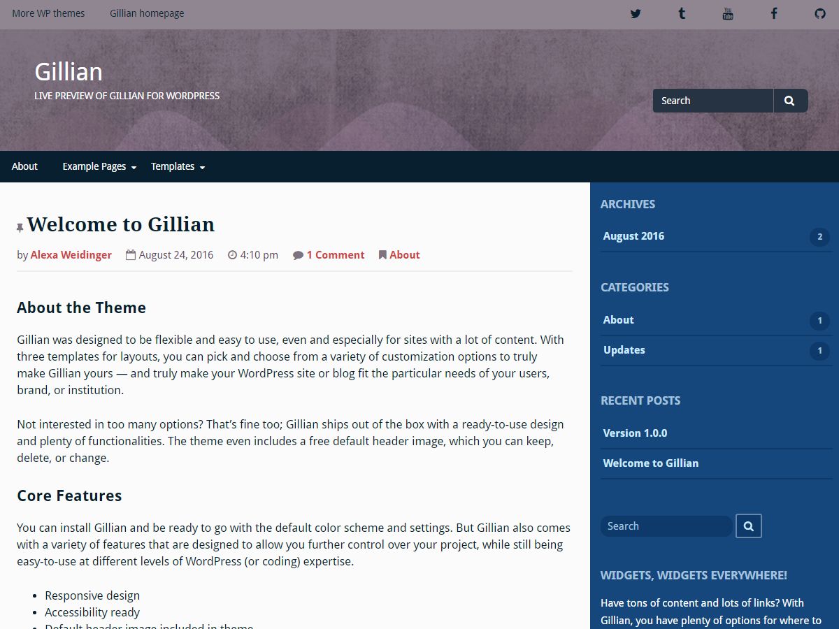 gillian free wordpress theme