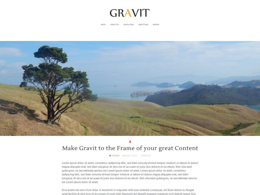 gravit free wordpress theme
