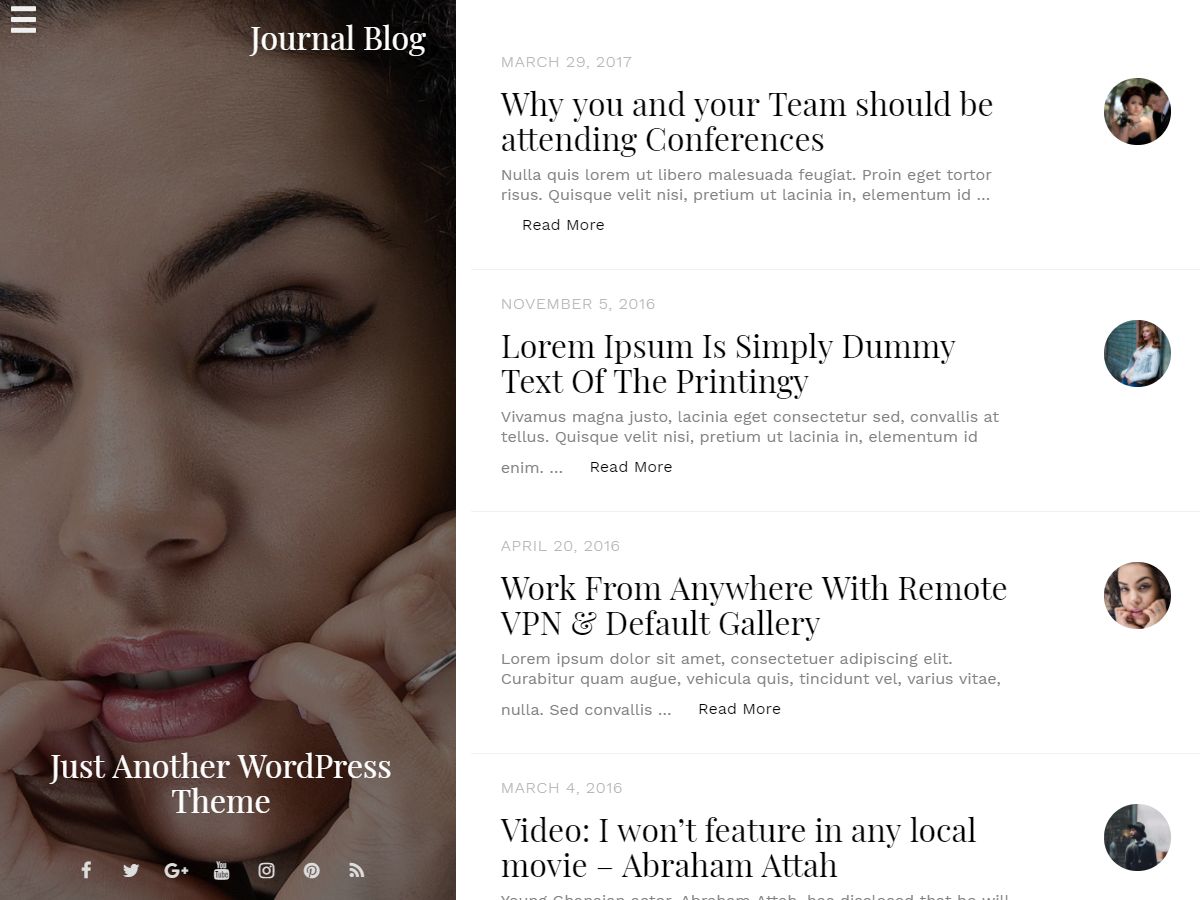 journal-blog free wordpress theme