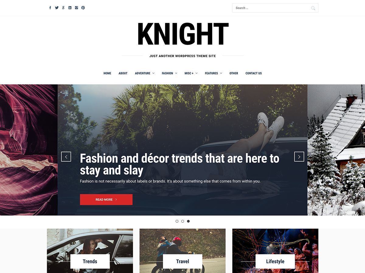 knight free wordpress theme