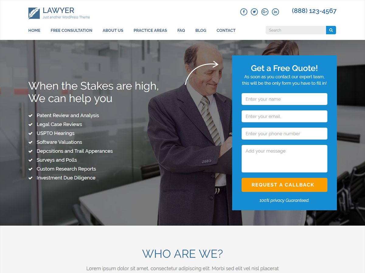 lawyer-landing-page free wordpress theme