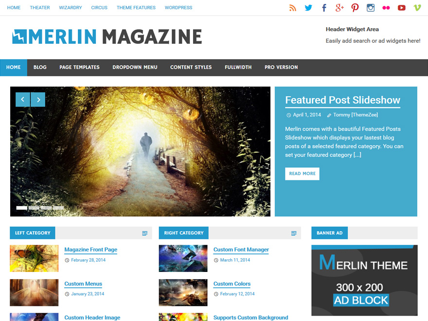 merlin free wordpress theme