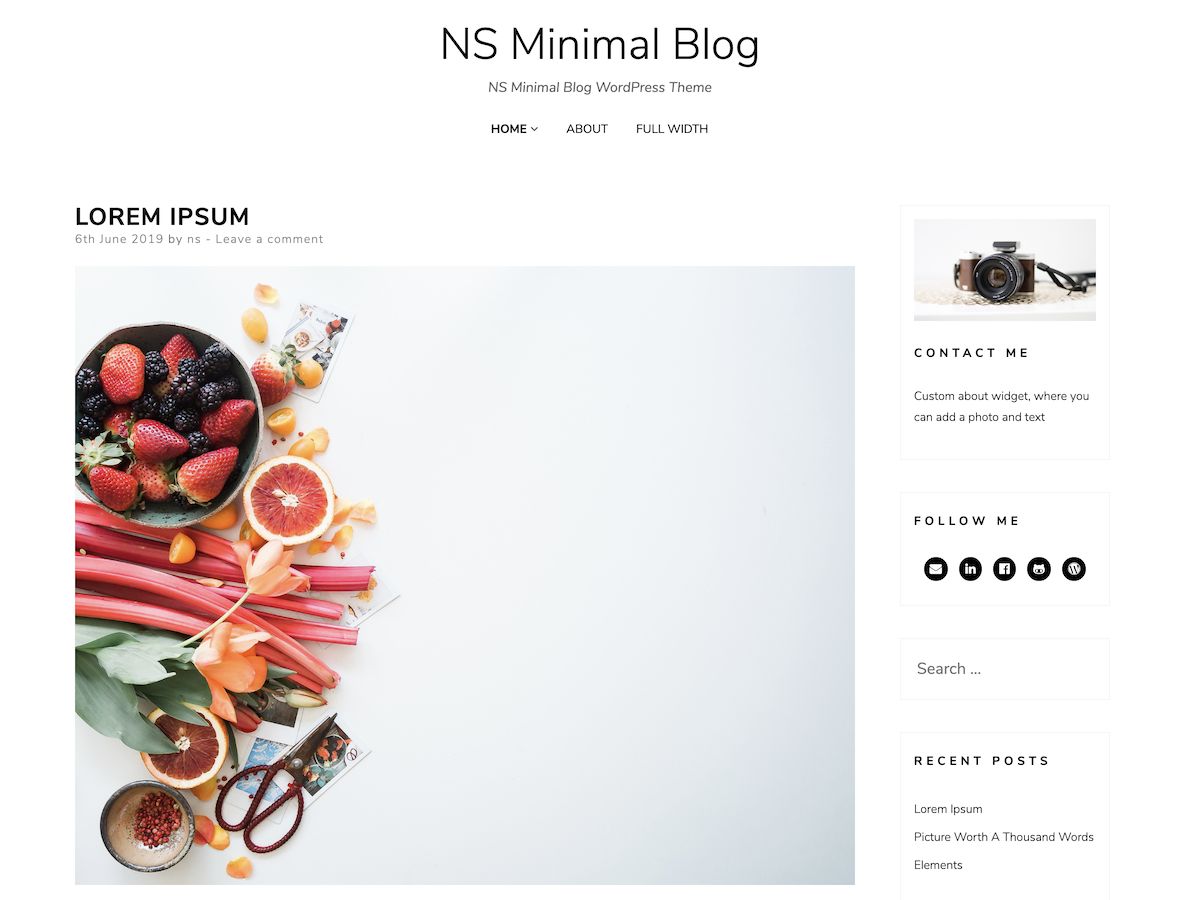 ns-minimal free wordpress theme