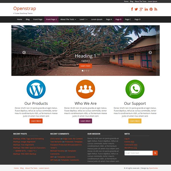 openstrap free wordpress theme