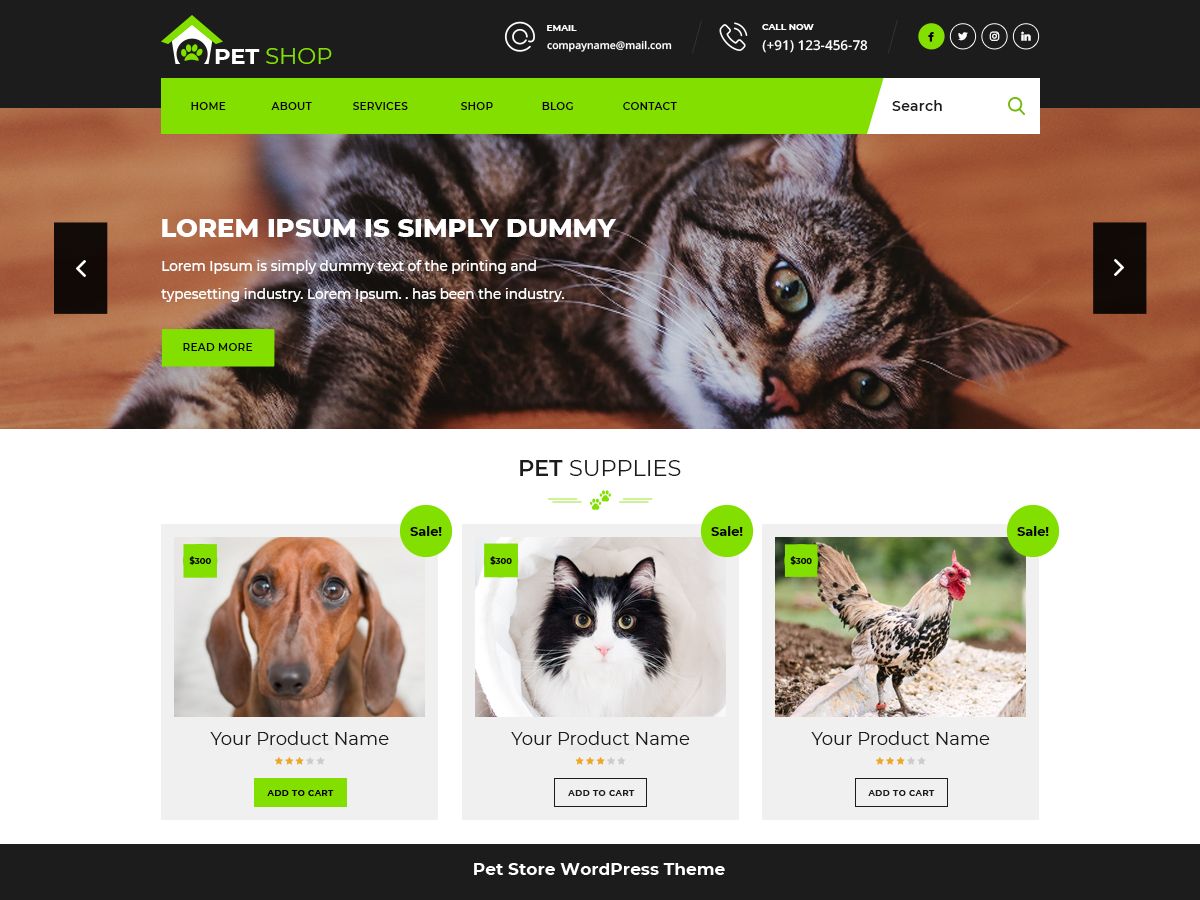 pet-animal-store free wordpress theme