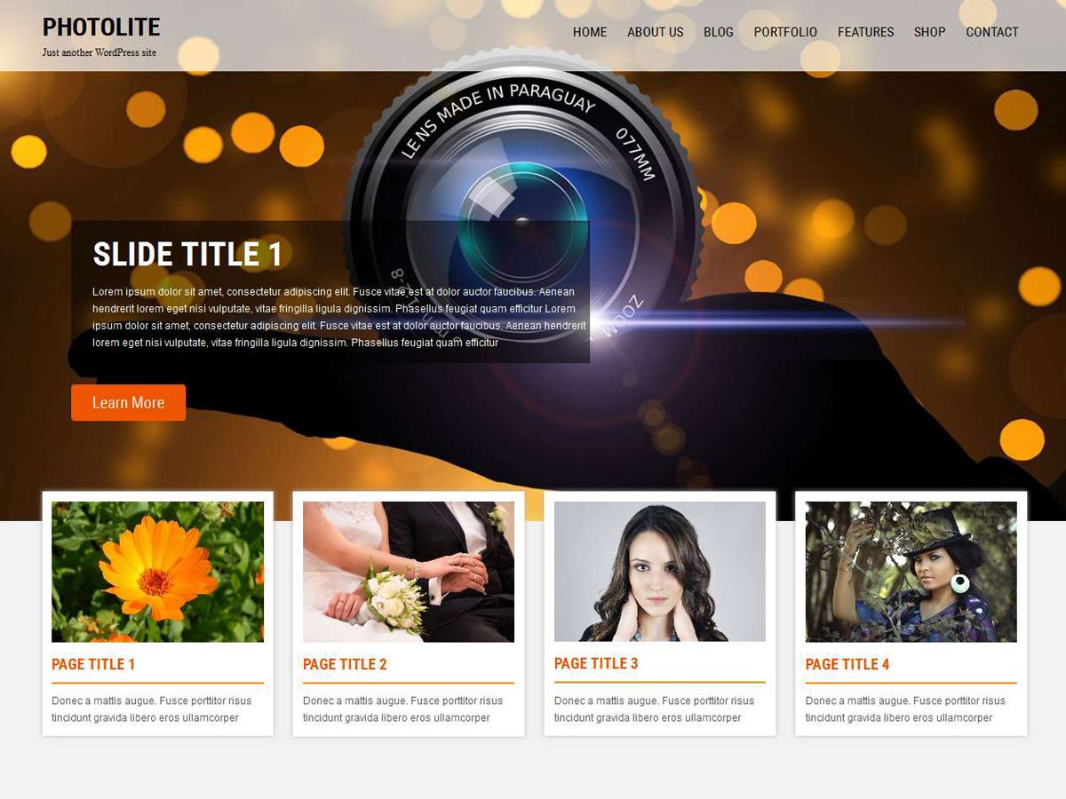 photolite free wordpress theme