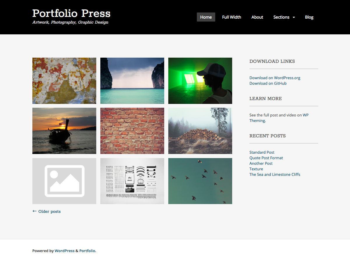portfolio-press free wordpress theme