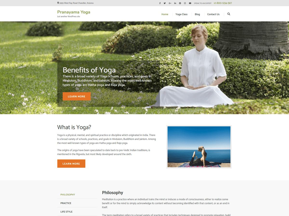 pranayama-yoga free wordpress theme