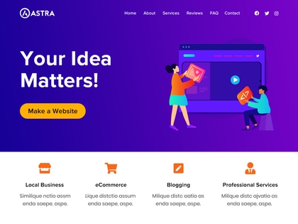 preview image for astra wordpress theme