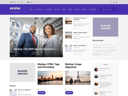 preview image for evolve wordpress theme