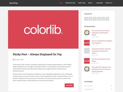 preview image for sparkling wordpress theme