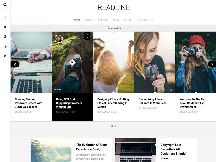 readline free wordpress theme