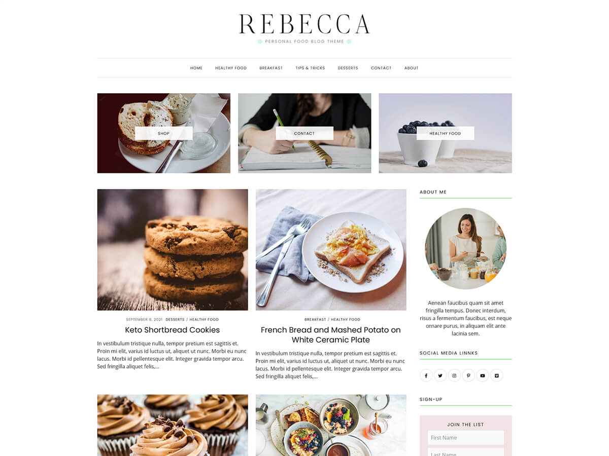 rebeccafood free wordpress theme