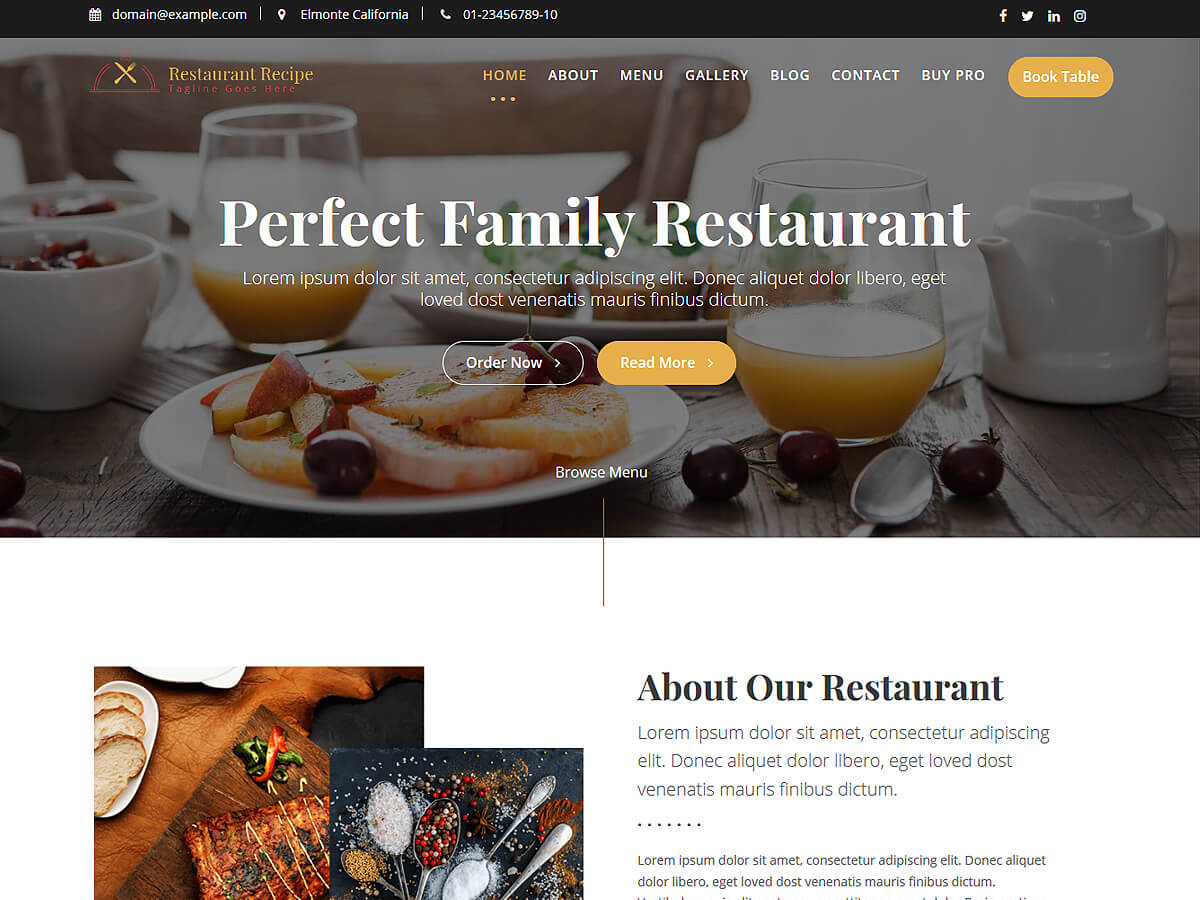 restaurant-recipe free wordpress theme
