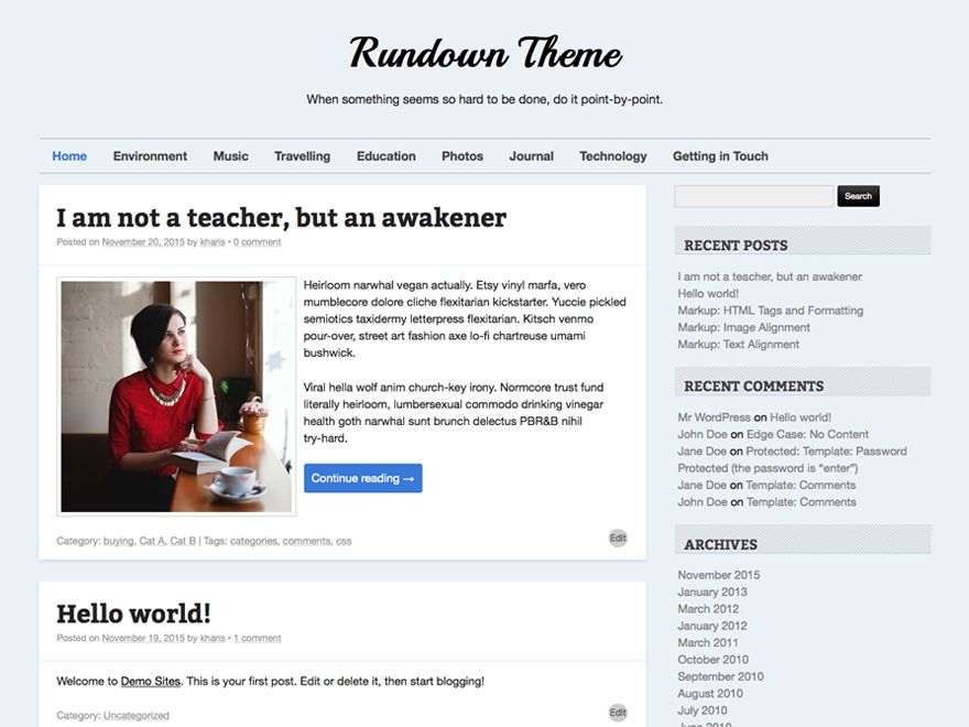 rundown free wordpress theme