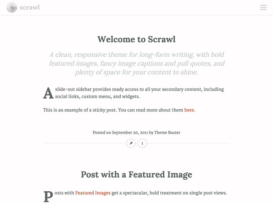 scrawl free wordpress theme