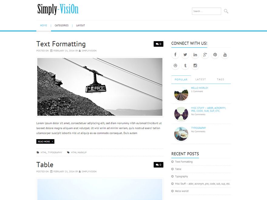 simply-vision free wordpress theme