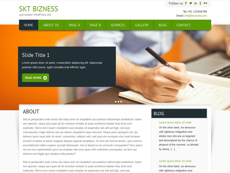 skt-bizness free wordpress theme