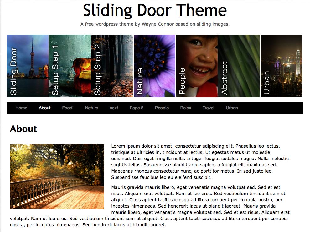 sliding-door free wordpress theme
