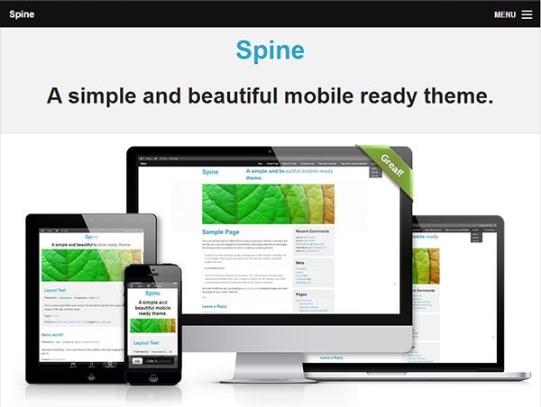 spine free wordpress theme