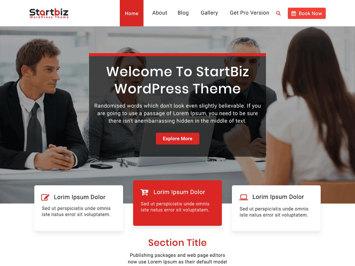 startbiz free wordpress theme
