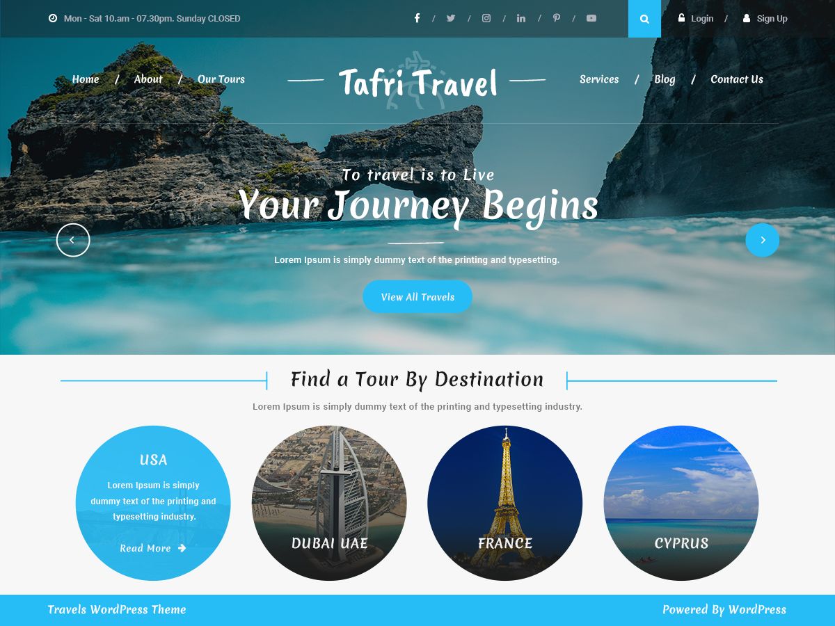 tafri-travel free wordpress theme