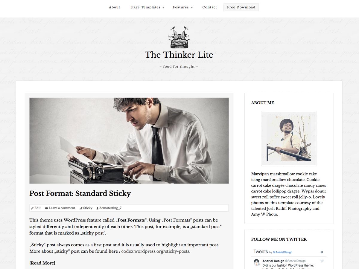 the-thinker-lite free wordpress theme