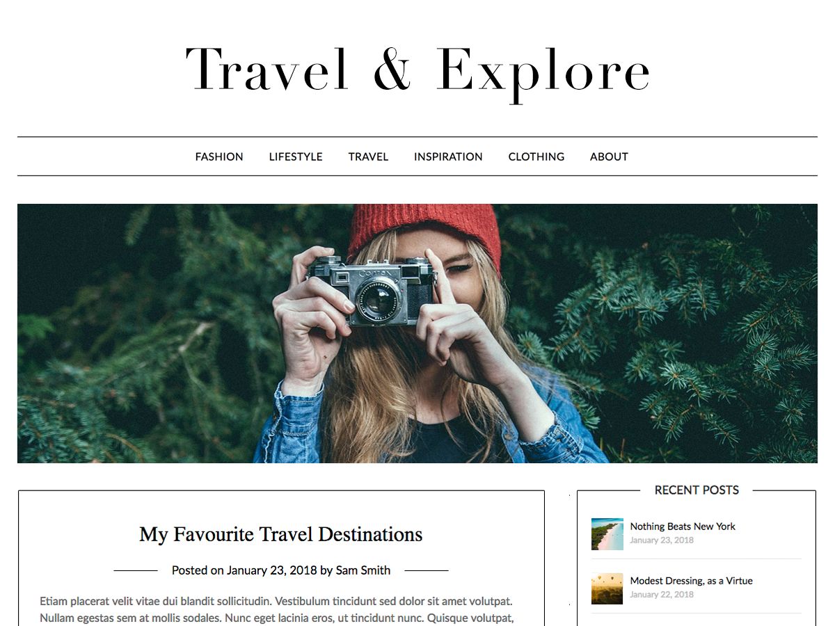 travel-minimalist-blogger free wordpress theme
