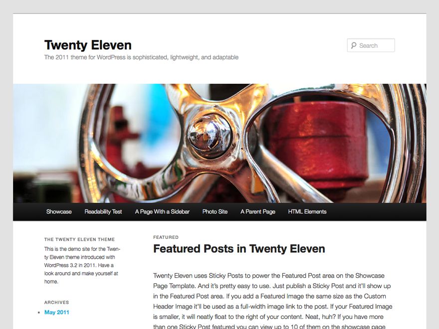 twentyeleven free wordpress theme